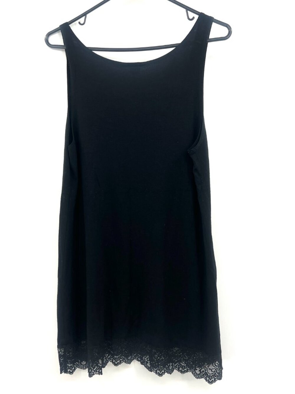 Only Hearts Helena Stuart Black Lace Trim Sleeveless Top Women's Large - Picture 4 of 4